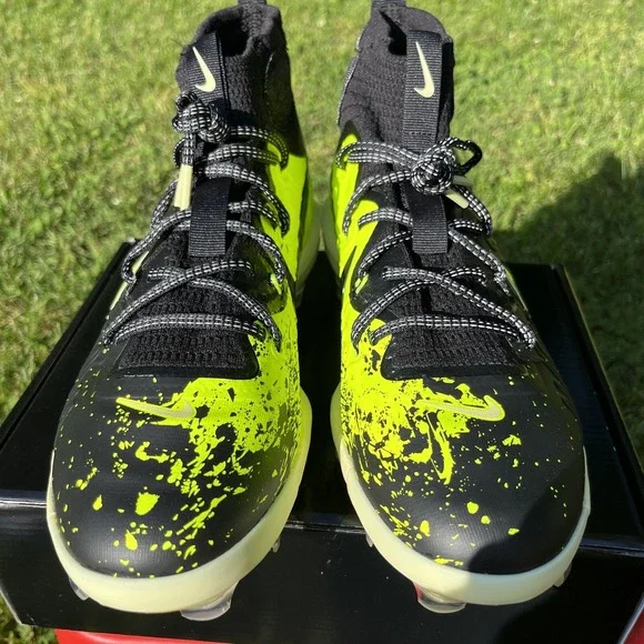 Nike Alpha Huarache NXT MCS All Star Black/Lime/Volt Baseball‎ Cleats Size 10.5